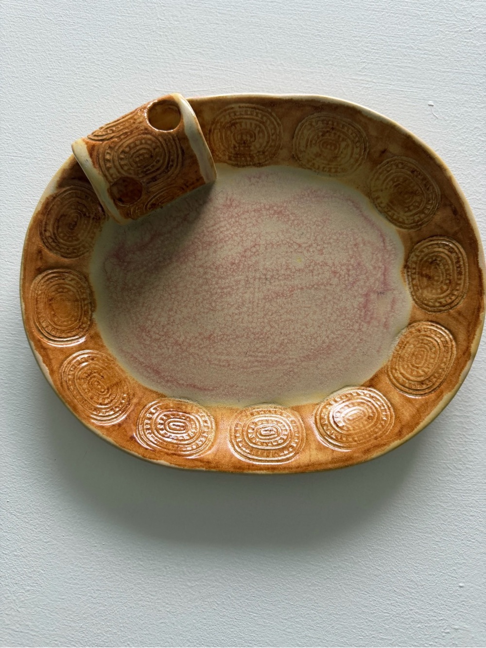 Large Artisan Handmade Ceramic Cigar Ashtray Sherry Pinnell Atoll Pottery